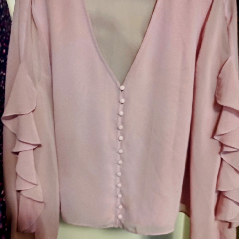 Lavender fancy blouse. Great for every occasion